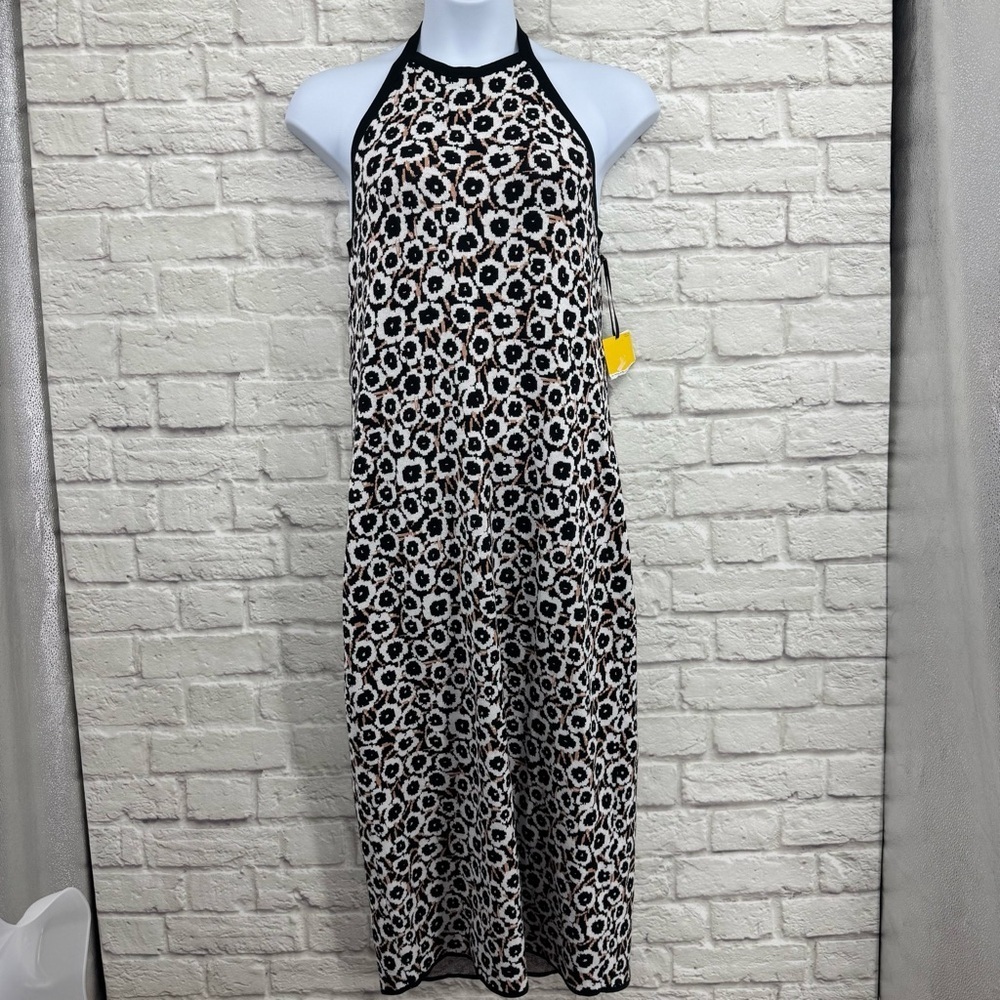 DVF x Target Halter Tie Neck Neutral Poppy Sweaterknit Midi Dress (Belt Missing)